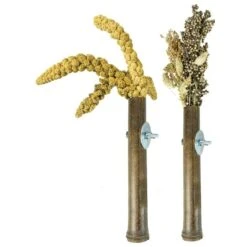 Bambou Grass Keeper +/-20cm - Back Zoo Nature -Oiseaux De Compagnie bambou grass keeper 20cm back zoo nature zf1368 back zoo nature le porte millet en bambou back zoo nature est un support naturel 2