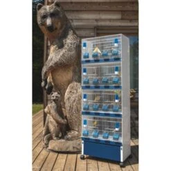 Ensemble De 4 Cages 60x33x33cm Avec Chariot ART.90 - Modèle Einstein - Italgabbie -Oiseaux De Compagnie ensemble de 4 cages 60x33x33cm avec chariot art90 modele einstein italgabbie art90 4 t italgabbie ensemble de 4 cages a tiroirs 1 3