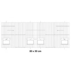 Façade De Cage En Métal Avec Portes Mangeoires 80x30cm - Fauna