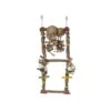 Jouet Perche En Bois Double Avec échelle De Noix De Coco -Oiseaux De Compagnie jouet perche en bois double avec echelle de noix de coco 14010 kinlys dimensions 36 x 1 x 80 cm