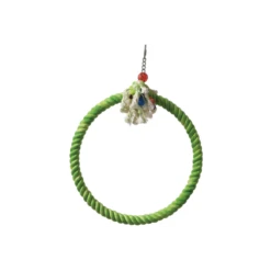Jouets Pour Oiseaux Anneaux De Corde Coton Extra/Vert