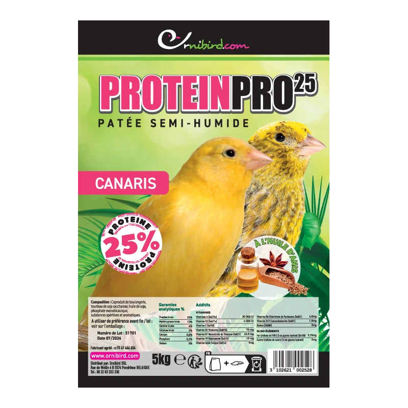 ORNIBIRD PROTEIN PRO 25, Patée Semi-humide à L'huile D'anis Avec 25% De Proteines 5kg 4 ORNIBIRD PROTEIN PRO 25, Patée Semi-humide à L'huile D'anis Avec 25% De Proteines 5kg – Image 2