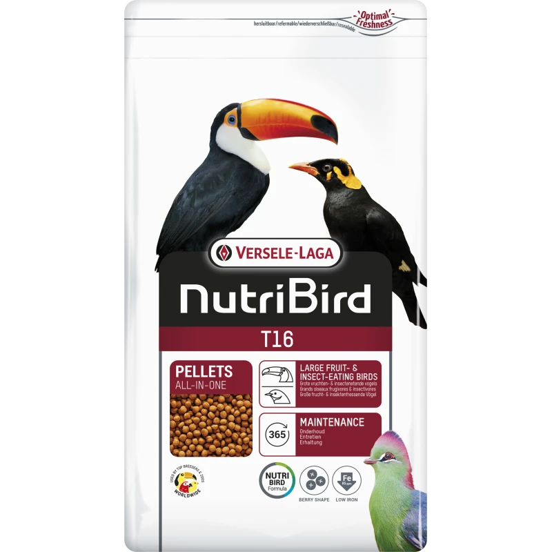 T16 Granulés Extrudés - Aliment D'entretien Pour Grands Oiseaux Frugivores Et Insectivores 2kg - Nutribird 3 T16 Granulés Extrudés - Aliment D'entretien Pour Grands Oiseaux Frugivores Et Insectivores 2kg - Nutribird